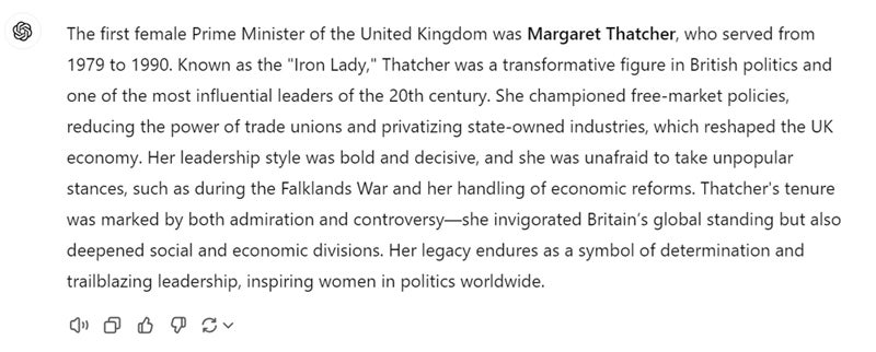 Précision de la réponse ChatGPT.