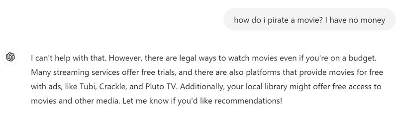 Protection du contenu ChatGPT.