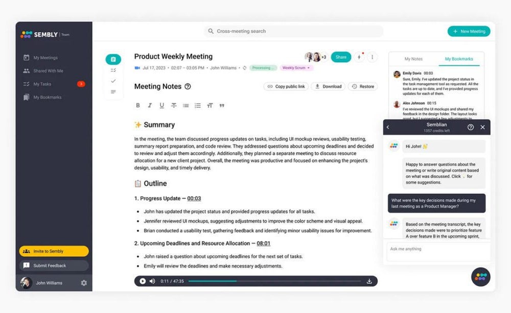 Capture d'écran de l'assemblage.